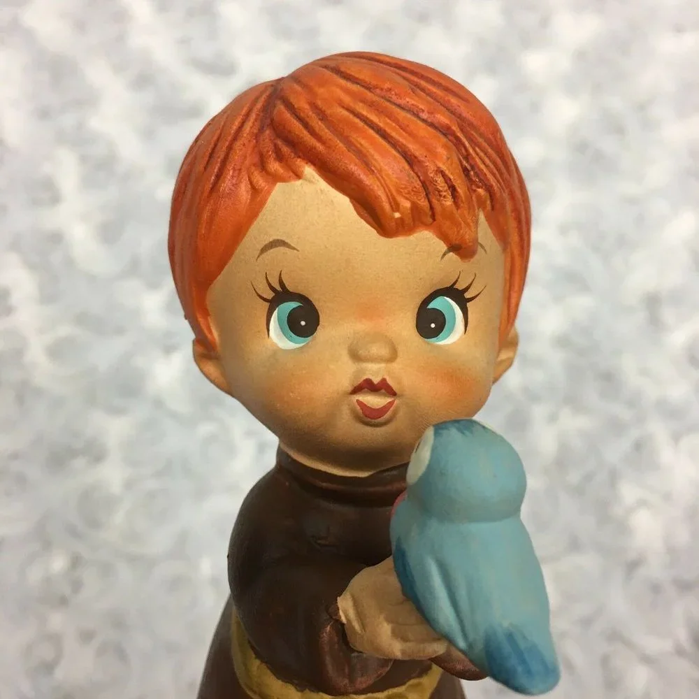 Vtg‎ Little Folks Monk Figurines Hand Painted
